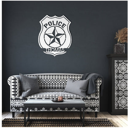 Personalized Police Officer Badge Name Sign, Police Academy Graduation Gift, Personalized Cop Gift, Sheriff Deputy Sign, Custom Gift For Cop