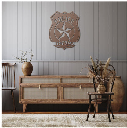 Personalized Police Officer Badge Name Sign, Police Academy Graduation Gift, Personalized Cop Gift, Sheriff Deputy Sign, Custom Gift For Cop