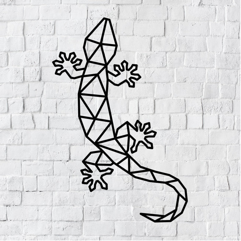 Geometric Gecko Metal Home Decor / Gecko Wall Art / Gecko Lizard Animal Wall Art / Geometric Wall Art / Wall Art / Metal Wall Decor