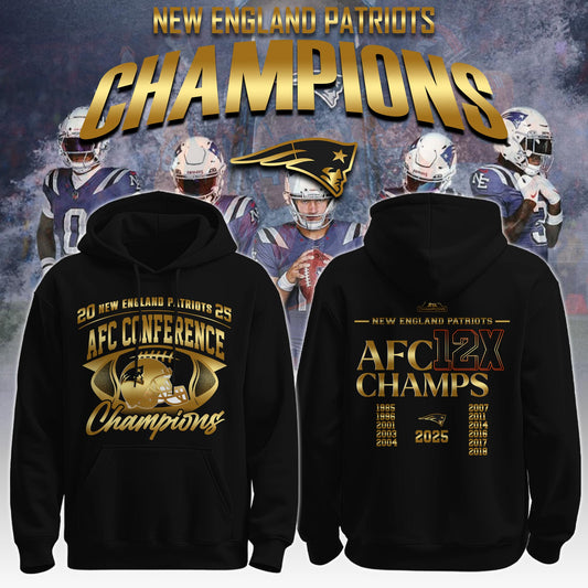 NEPatriots x 2025 AFC Conference Champions Hoodie V5