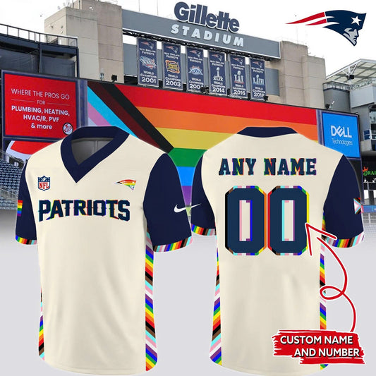 Special New Pride Patriots Logo Football Jersey Custom Name Numbers