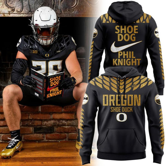 Black & Gold Oregon Duck "Shoe Dog Phil Knight" Hoodie