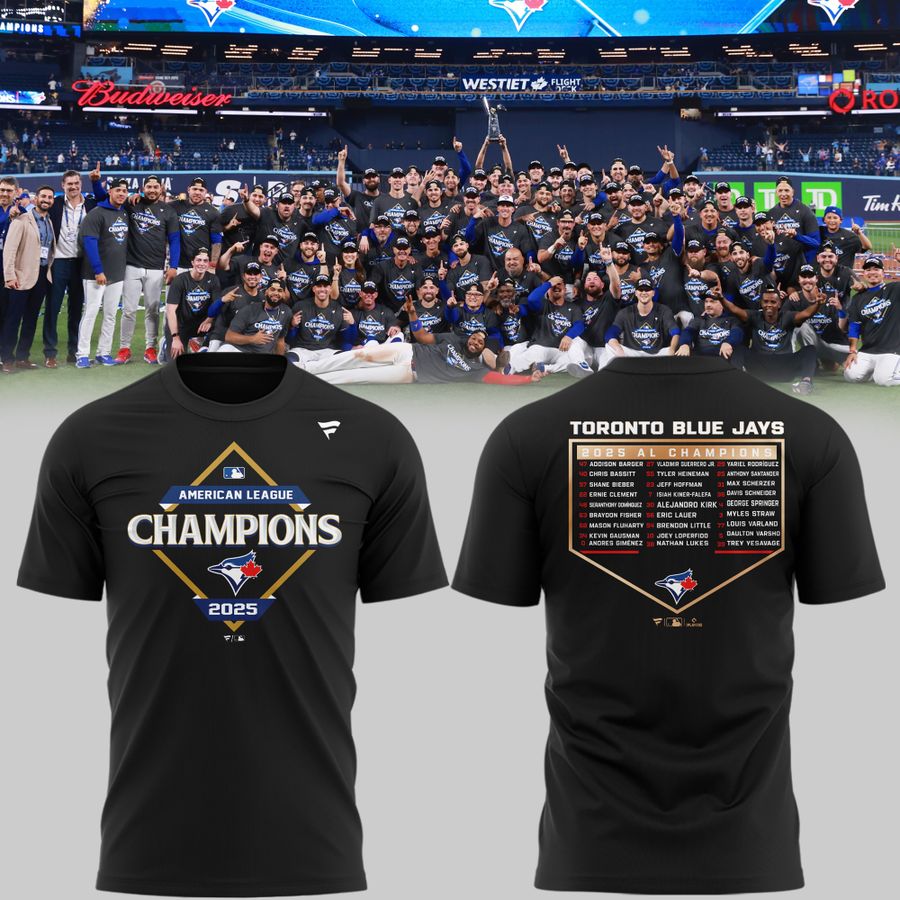 Toronto Blue Jays Fanatics Heather Charcoal 2025 American League Champions Locker Room T-Shirt