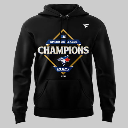 Toronto Blue Jays Fanatics Heather Charcoal 2025 American League Champions Locker Room Hoodie