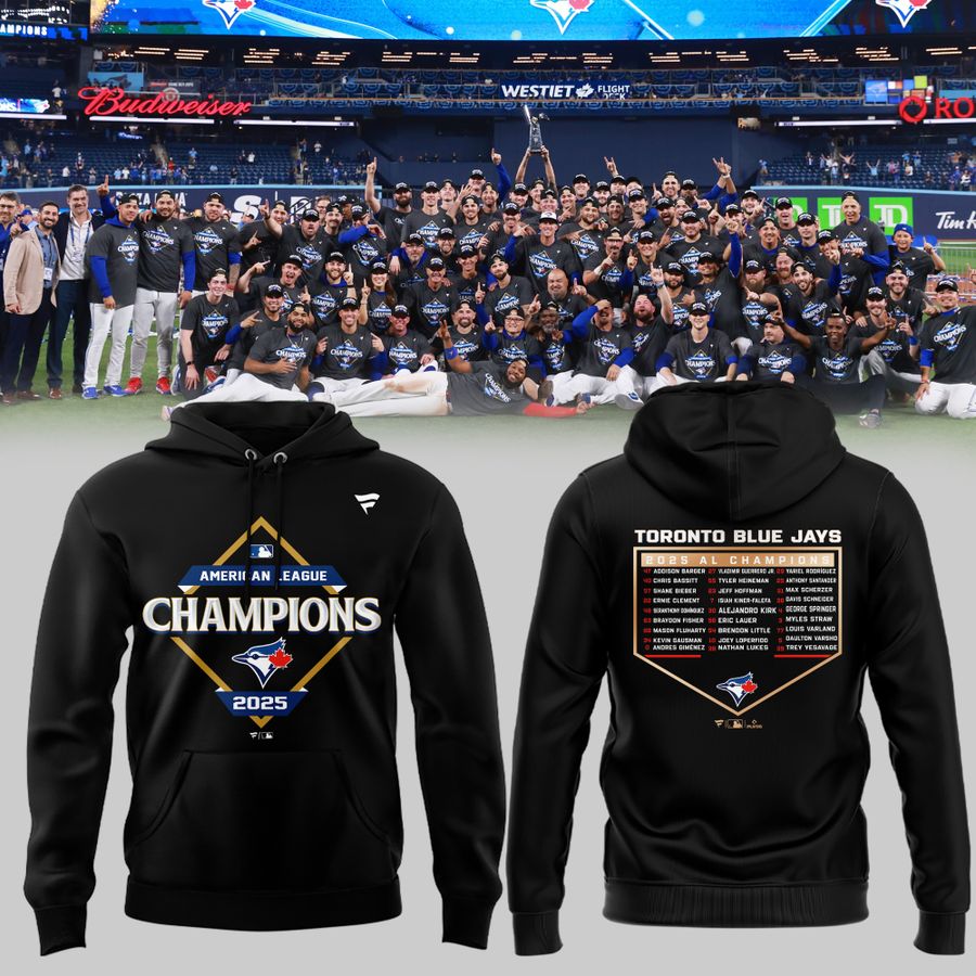 Toronto Blue Jays Fanatics Heather Charcoal 2025 American League Champions Locker Room Hoodie