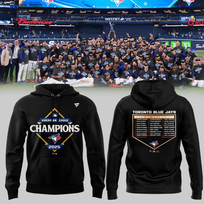 Toronto Blue Jays Fanatics Heather Charcoal 2025 American League Champions Locker Room Hoodie