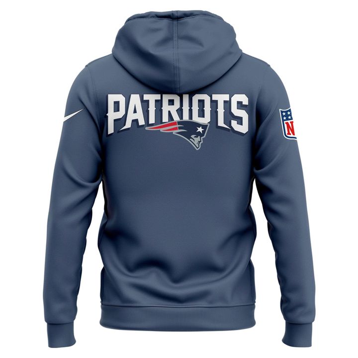 New England Patriots Club Logo Gray Hoodie