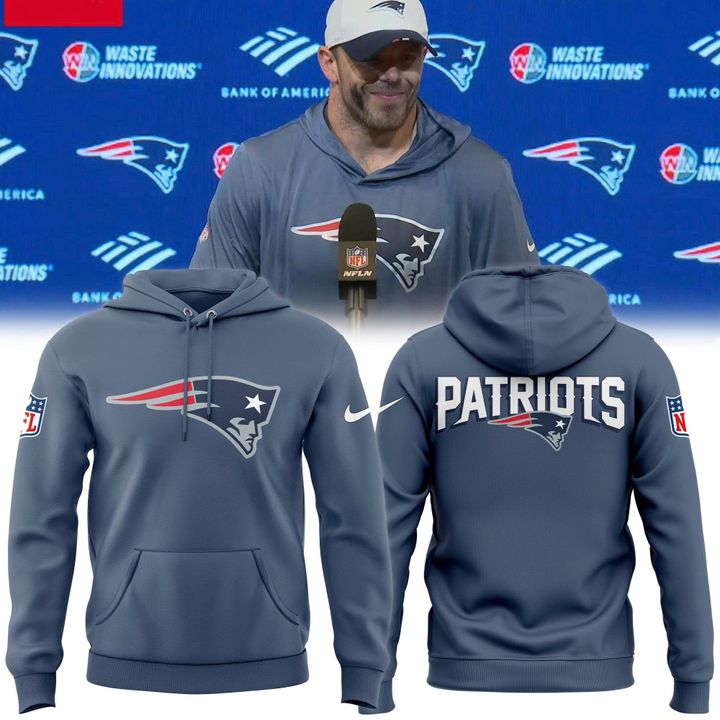 New England Patriots Club Logo Gray Hoodie