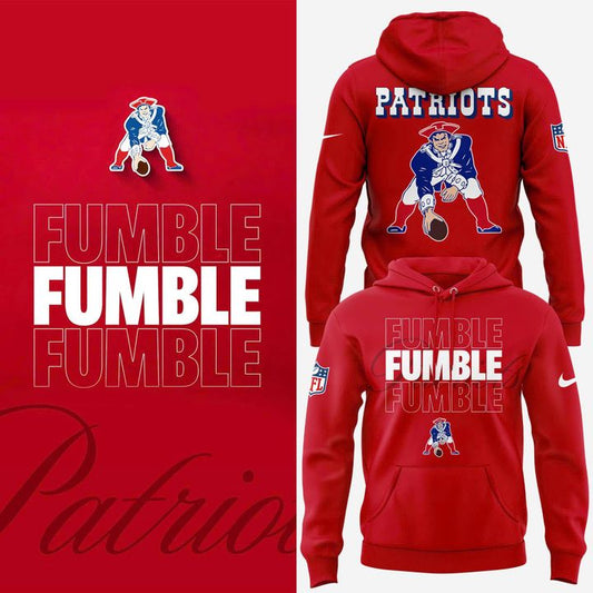 Red New England Patriots Team Authentic Logo Hoodie