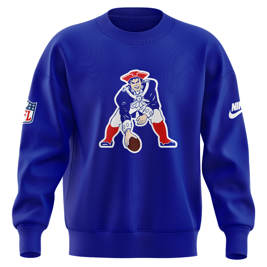 New England Patriots Throwback Historic Royal Sweatshirt
