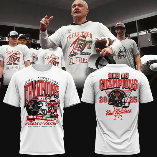 Texas Tech Red Raiders 2025 Big 12 Football Champions Mascot T-shirt