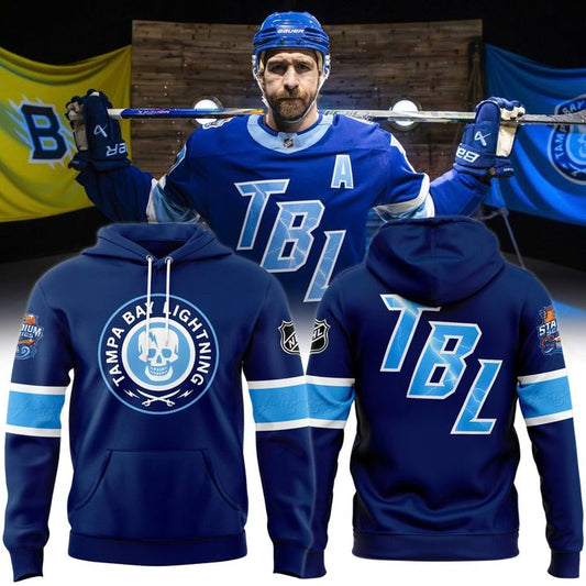 Men's Tampa Bay Lighting 2026 NHL Stadium Series Blue Long Sleeve Anthem Hoodie