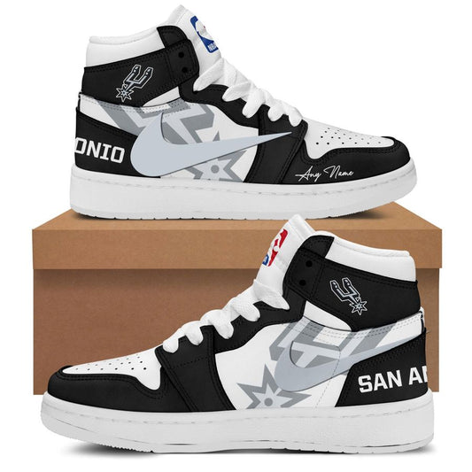 San Antonio Spurs Inspired High-Top Sneakers – Custom Name Edition