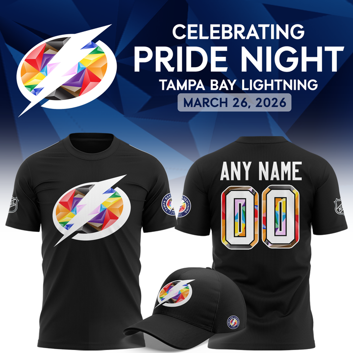 Tampa Bay Lightning Pride Night 2026 Tee V3 – Black