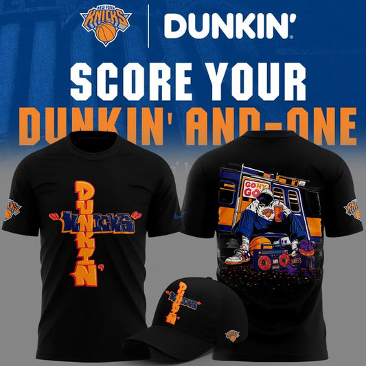 Limited Edition New York Knicks x Dunkin’ Black Tshirt 2026