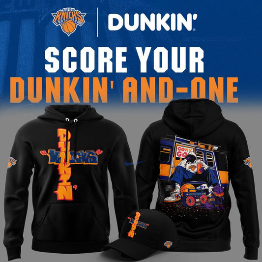Limited Edition New York Knicks x Dunkin’ Black Hoodie 2026