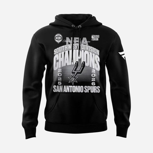 San Antonio Spurs 2026 Southwest Division Champions Locker Room Hoodie - Black