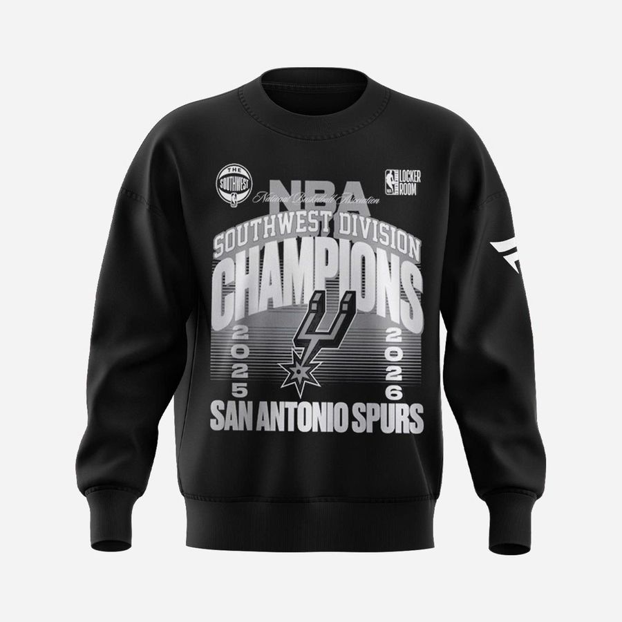 San Antonio Spurs 2026 Southwest Division Champions Locker Room Sweatshirt - Black