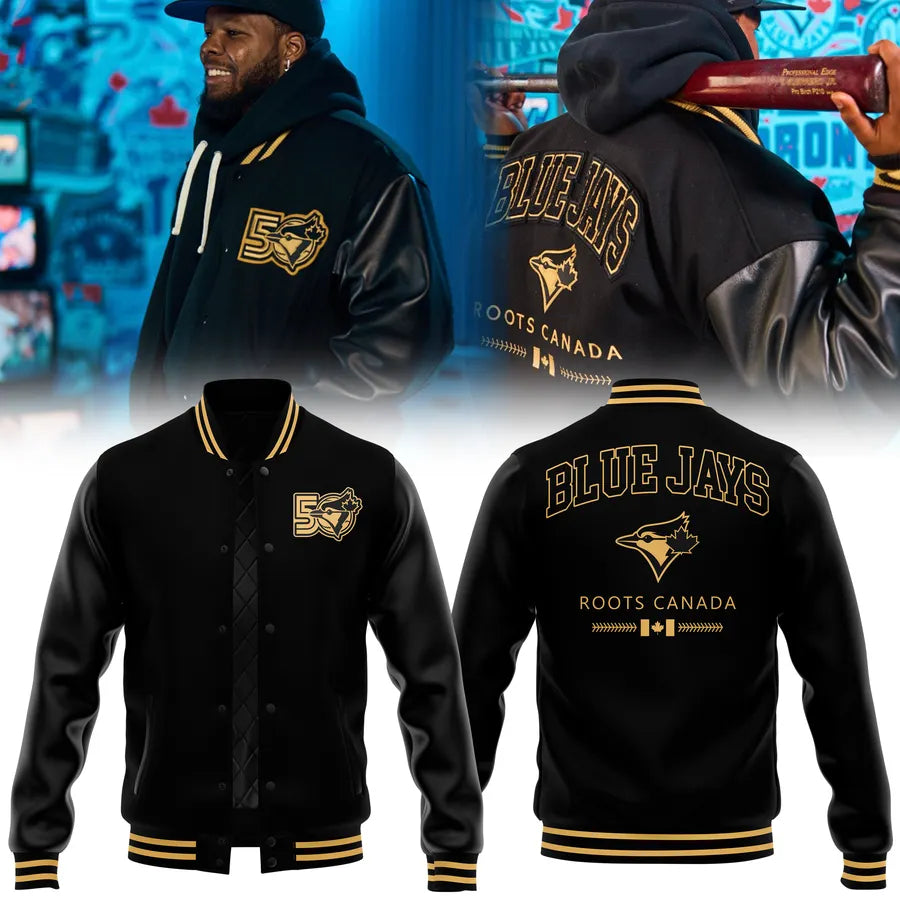 Men's Toronto Blue Jays Black 50th Anniversary Special Jacket