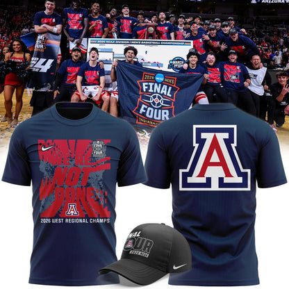 Arizona Wildcats Mens Basketball 2026 Final Four Locker Room Navy T-shirt