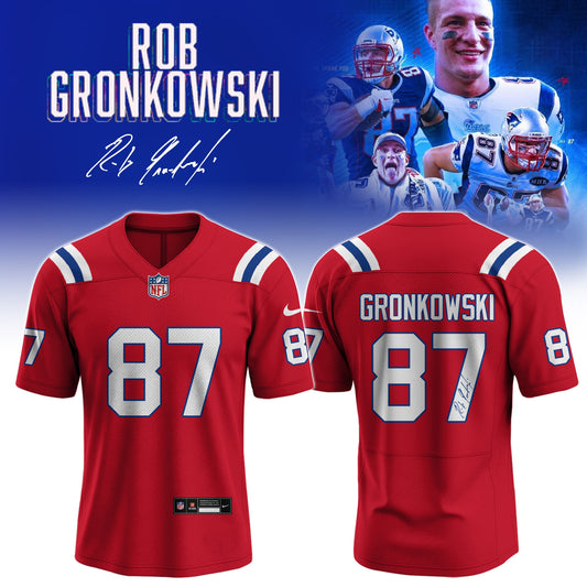 Rob Gronkowski Official Signed Jersey Patriots Away Legend