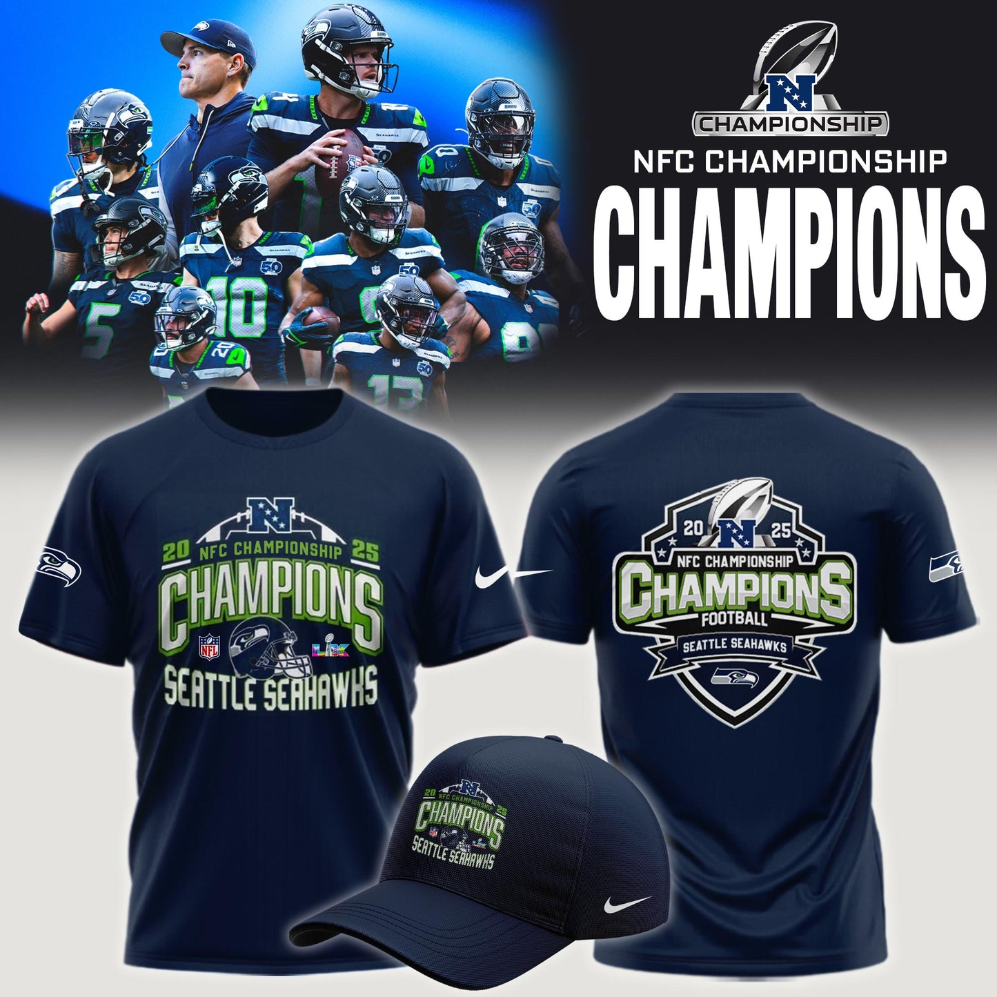 S.Seahawks 2025 NFC Conference Champions Limited Hoodie