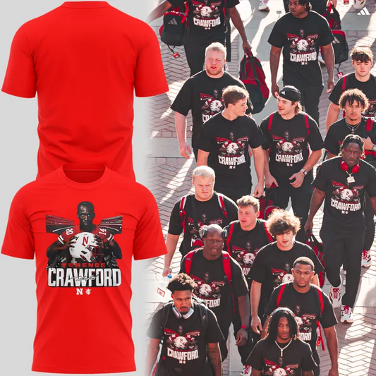 Exclusive Version Nebraska Football x Crawford Red T-Shirt 2025