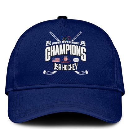 ,  Team USA 2026 Olympic Men’s Ice Hockey Champions Tshirt Limited Edition Blue