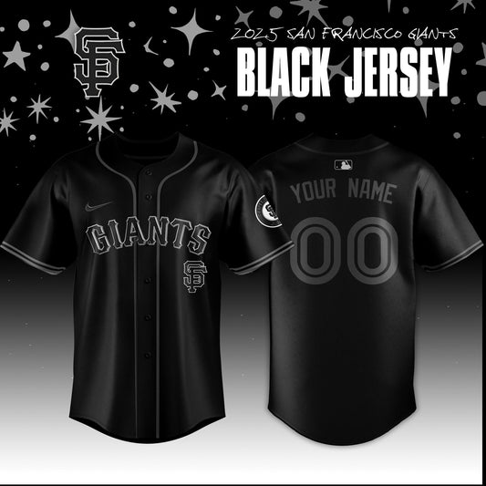 Limited Edition San Francisco Giants Back In Black Custom Name & Number Jersey