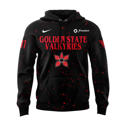 Golden State Valkyries Stranger Things Rebel Swingman Limited Edition Black Hoodie