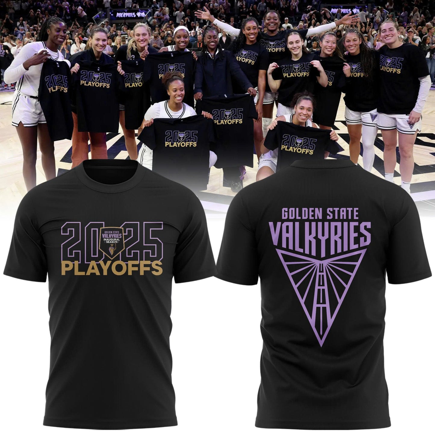 2025 Golden State Valkyries Playoff T-shirt, limited edition for fans.
