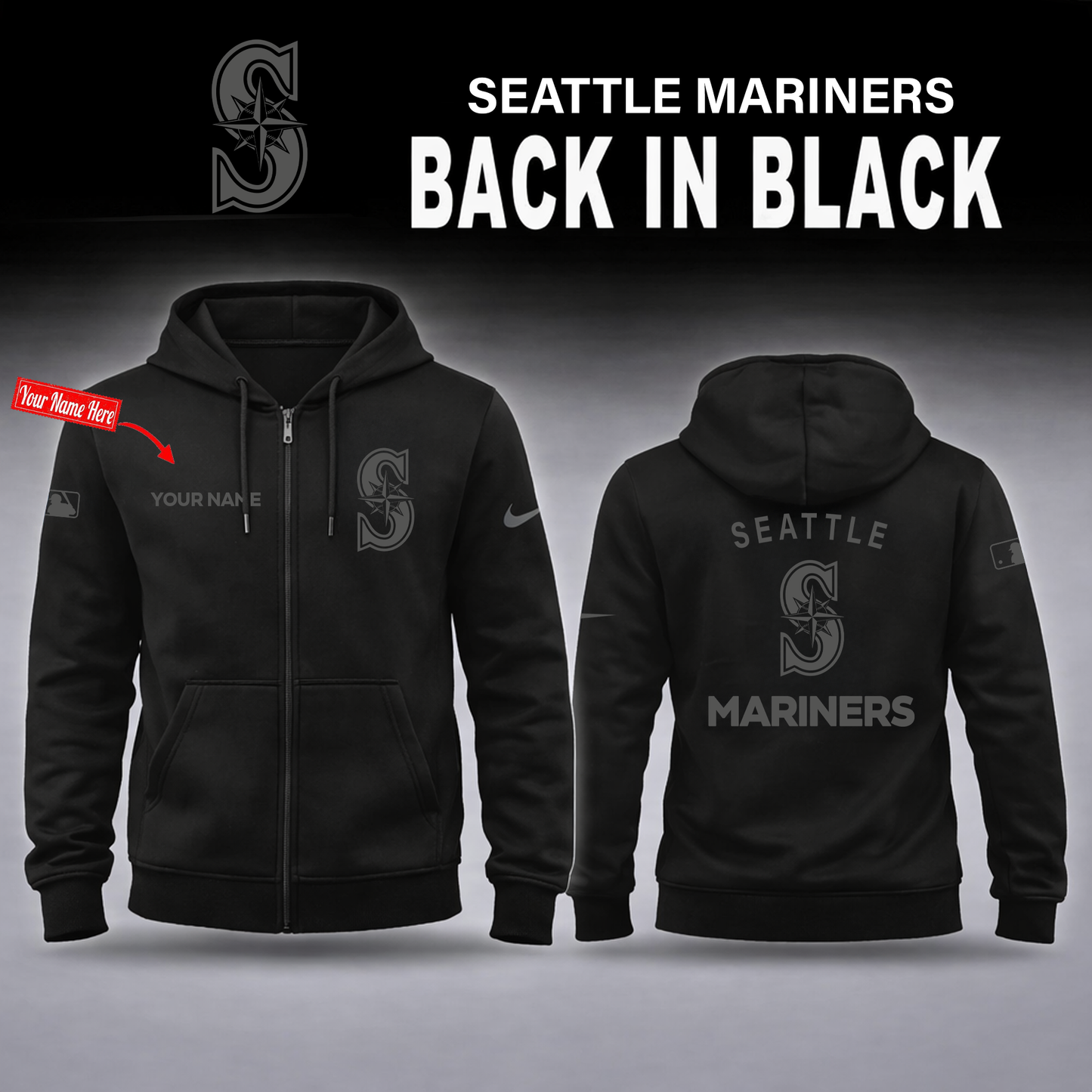 Seattle Mariners 2026 Back In Black Limited Edition ZIP Hoodie