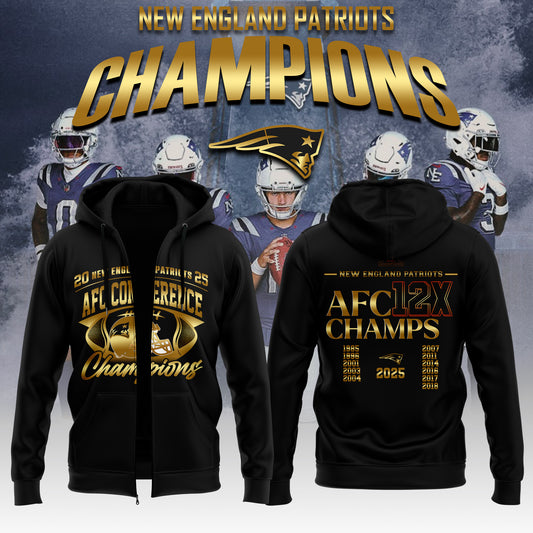 NEPatriots x 2025 AFC Conference Champions Hoodie Zip V5